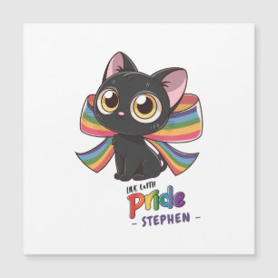 Leben mit Stolz - Rainbow Cat LGBTQ Stolz Magnetkarte