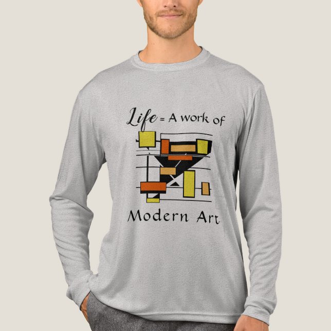 "Leben, Moderne Kunst" Orange, Gelb, Schwarz Forme Tri-Blend Shirt (Vorderseite)