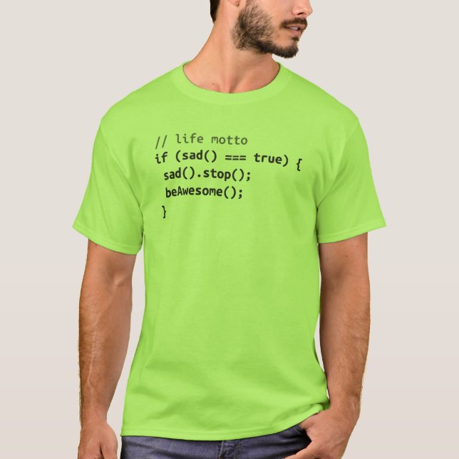 Leben-Motto - wenn traurig, seien Sie fantastisch T-Shirt (Vorderseite)
