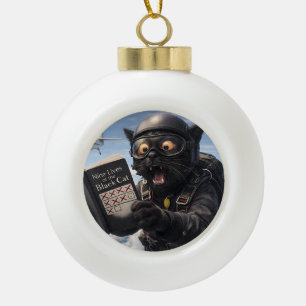 Leben, oh verdammt, lustiger Fallschirmspringen sc Keramik Kugel-Ornament