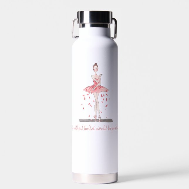 Leben ohne Ballett wäre sinnlos pinkfarbener Tutu Trinkflasche (Vorne)
