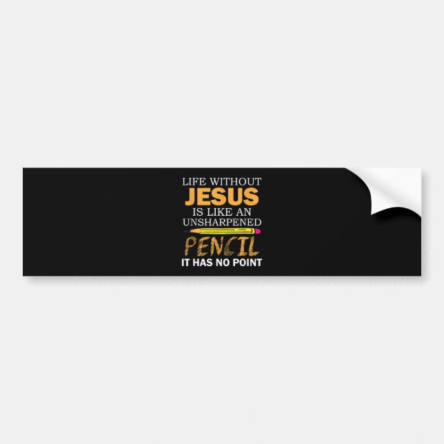 Leben ohne Jesus Funny Christlicher religiöser Gla Autoaufkleber (Vorne)