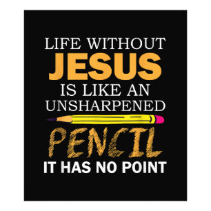 Leben ohne Jesus Funny Christlicher religiöser Gla Fotodruck