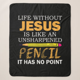 Leben ohne Jesus Funny Christlicher religiöser Gla Sherpadecke