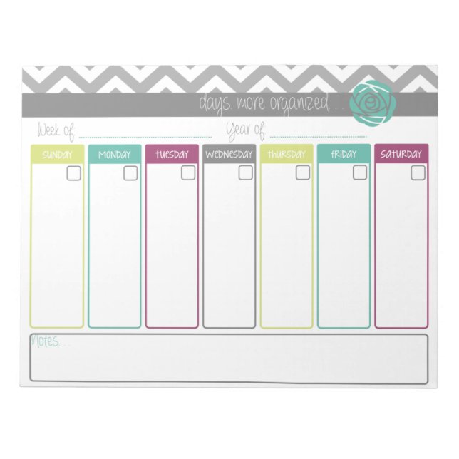 Leben. Organisierter. Kalendertagebuch Notizblock (Vorderseite)