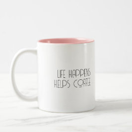 Leben passiert Kaffee hilft Lustiger Kaffeebecher Zweifarbige Tasse