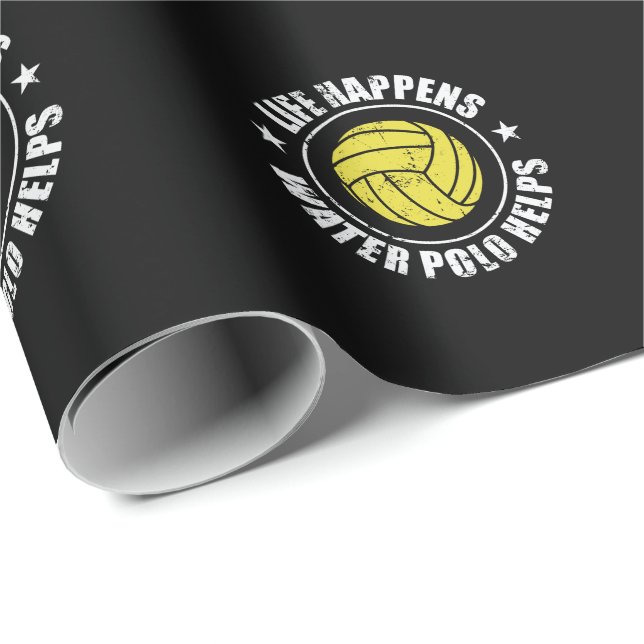 Leben passiert Wasser Polo hilft Wasserball Geschenkpapier (Rolleneckpunkt)