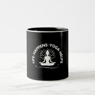 Leben Passiert Yoga Hilft Meditation & Yoga Zweifarbige Tasse