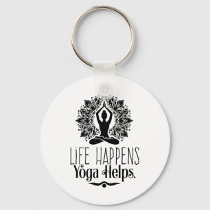 Leben passiert Yoga hilft Süße Motivation Yoga-Ges Schlüsselanhänger