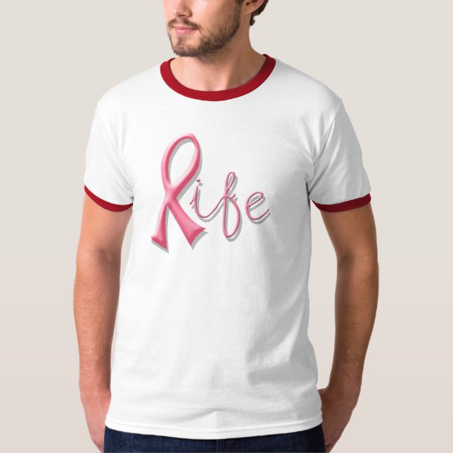 Leben-rosa Band T-Shirt (Vorderseite)