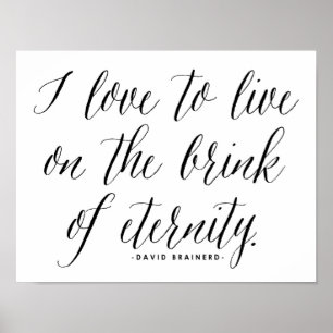 Leben Sie am Rande der Ewigkeit   Typografie Poster