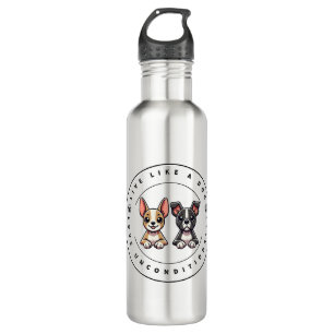 Leben Sie bedingungslos wie eine Hunde-Liebe Edelstahlflasche