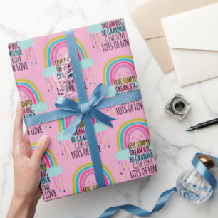 Leben Sie einfach träumen Big Be Dankbarkeit geben Geschenkpapier