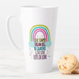 Leben Sie einfach träumen Big Be Dankbarkeit geben Milchtasse