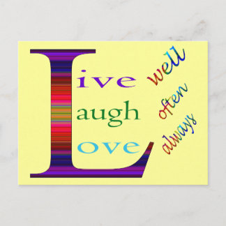 Leben Sie gut, lachen Sie oft, Liebe immer STaylor Postkarte