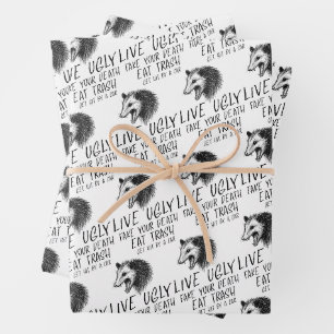 Leben Sie hässlich Fake Ihr Tod essen Müll Funny O Geschenkpapier Set
