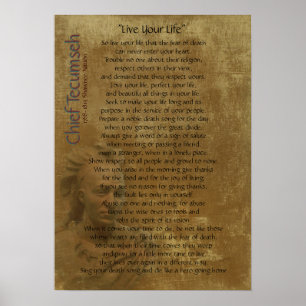 "Leben Sie Ihr Leben" auf alten Pergament, Chief T Poster