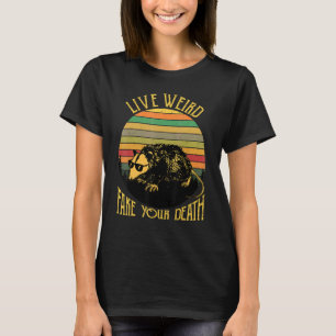 Leben Sie komisches Fake Ihr Tod Opossum Ugly Katz T-Shirt
