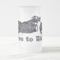 Leben Sie, um Neonmotorrad-Bier-Tasse zu reiten