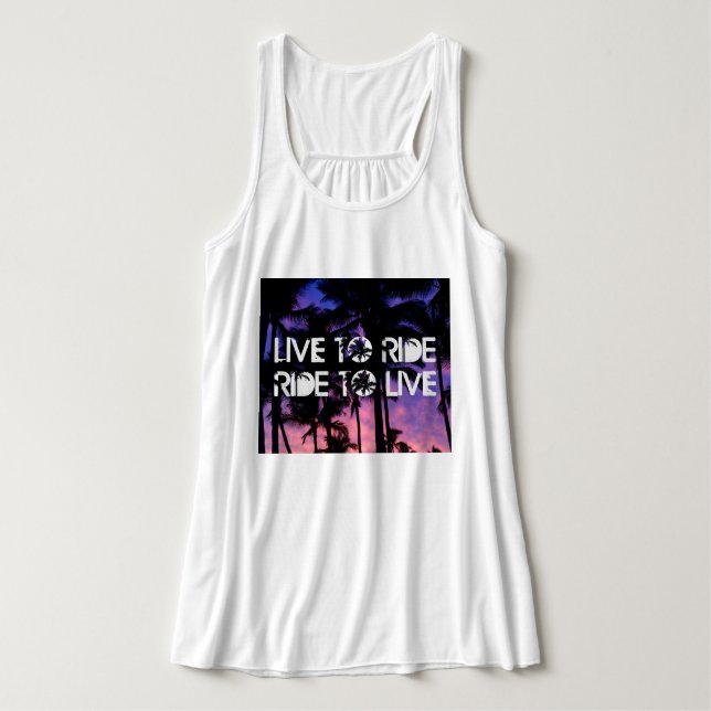 Leben Sie, um zu reiten, zum Livebehälter zu Tank Top (Design Vorderseite)