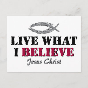 Leben Sie, was ich glaube - Jesus Christus Postkarte