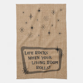 Leben stürzt, wenn Ihr Wohnzimmer rollt, RV Spaß Geschirrtuch