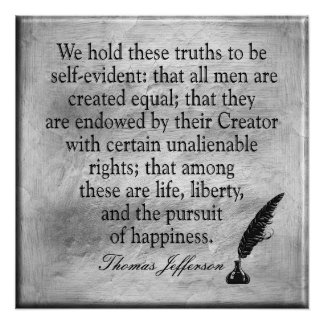 Leben und Freiheit - Jefferson Quote - Art Poster