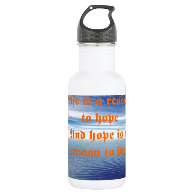Leben und Hoffnung Edelstahlflasche (Vorderseite)