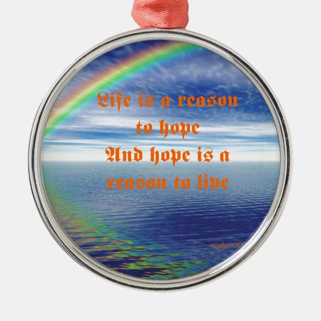 Leben und Hoffnung Silbernes Ornament (Vorne)
