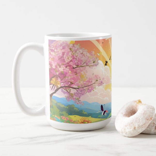 Leben und natürliche Schönheit Thermal Tumbler Kaffeetasse (Mit Donut)