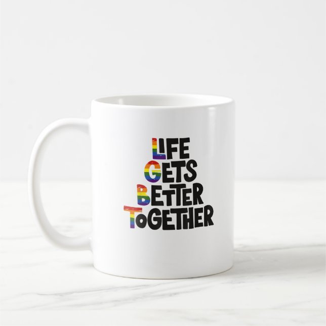 Leben wird gemeinsam besser - Leichte Farben Inspi Kaffeetasse (Links)