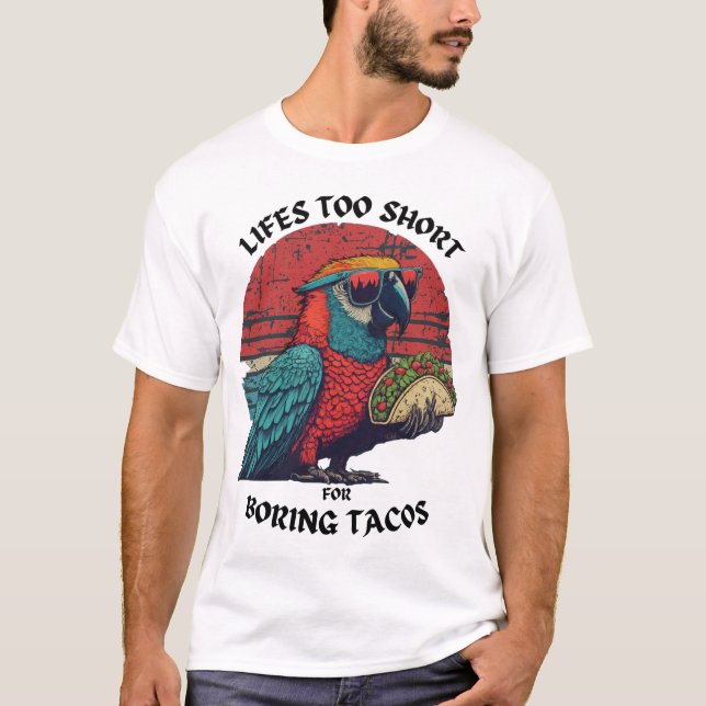 Leben zu Kurz, um Tacos Retro Sunset zu langweilen T-Shirt (Vorderseite)