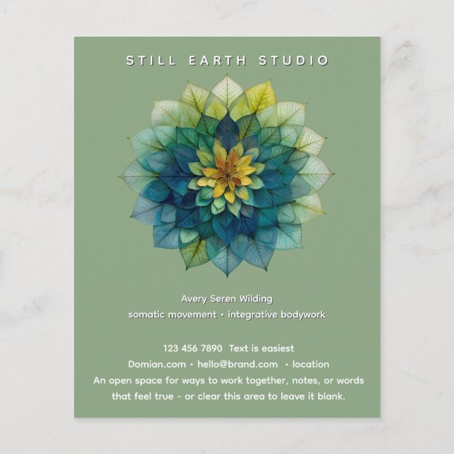 Lebende Blätter | Mandala Flyer (Hinten)