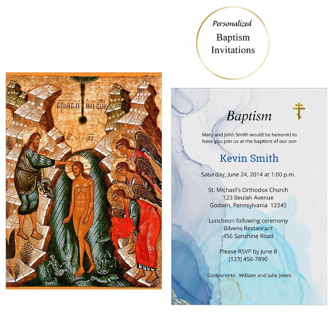 Lebende Gewässer Orthodoxe Christliche Taufe Einladung (Von Creator hochgeladen)