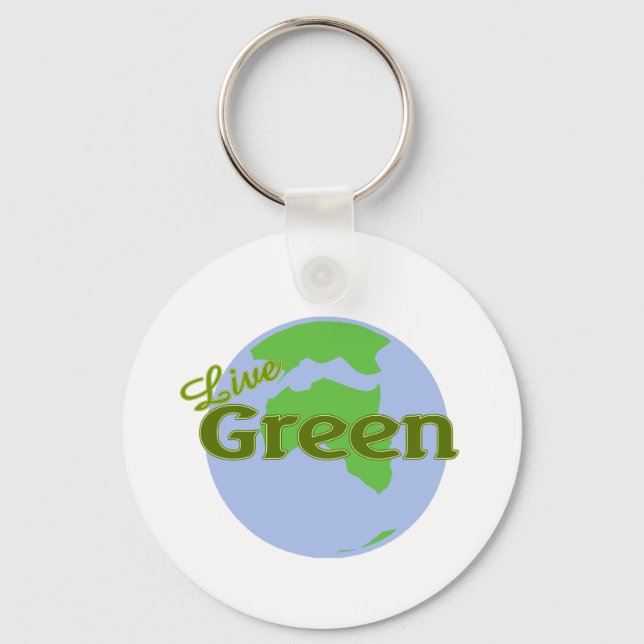 lebende grüne Erde Schlüsselanhänger (Vorderseite)