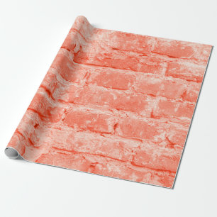 Lebende Koralle. Backsteinwand. Closeup horiz Geschenkpapier