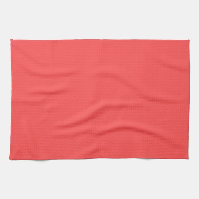 Lebende Koralle Orange Personalisiert Lachs Rosa F Küchentuch (Horizontal)