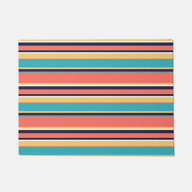 Lebende Korallen, blaue und gelbe Streifen Fußmatte (Vorderseite)
