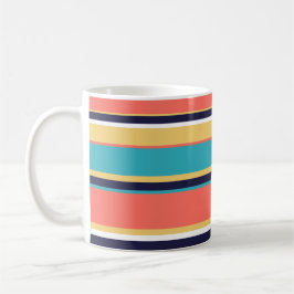 Lebende Korallen, blaue und gelbe Streifen Kaffeetasse