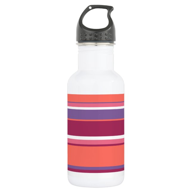 Lebende Korallen, rot und violett Edelstahlflasche (Vorderseite)