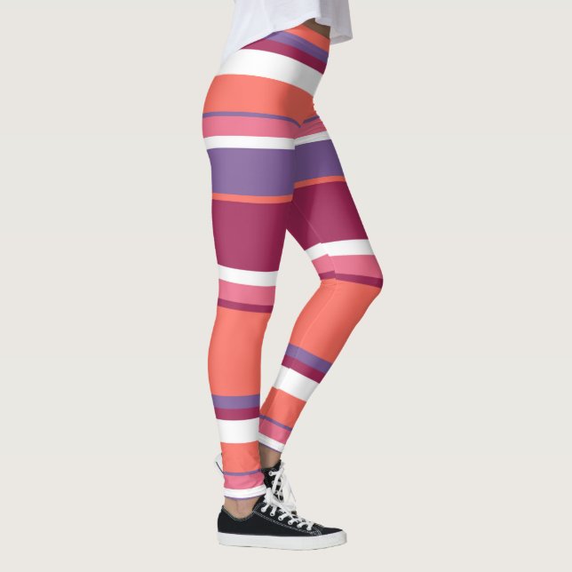 Lebende Korallen, rot und violett Leggings (Rechts)