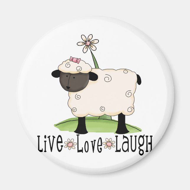 lebende Liebe-lachen-Schafe Magnet (Vorne)