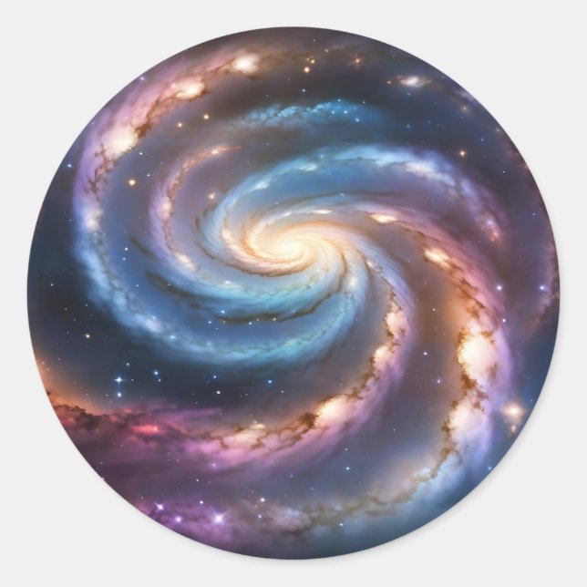 Lebende Spiralgalaxie Runder Aufkleber (Vorderseite)