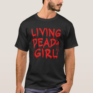 Lebende tote Mädchen Dripping Blut Halloween Zombi T-Shirt