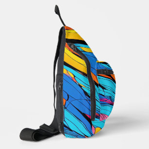 Lebende Wirbel Art Sling Bag Fett Farbdruck