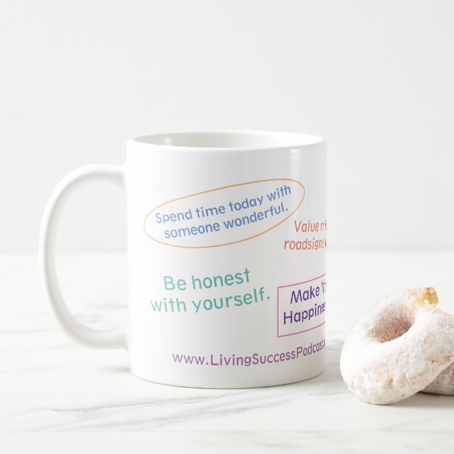 Lebender Erfolgpodcast-Show-Entwurf 2019 Kaffeetasse (Mit Donut)