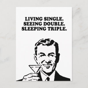 LEBENDER SINGLE - DOPPELSEHEN - SCHLAFEN DER TRIPL POSTKARTE