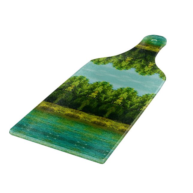 Lebendes dekoratives Glas Schneidebrett (Ecke)