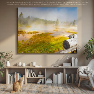 Lebendes Geyser-Becken: Eine farbenfrohe Yellowsto Leinwanddruck