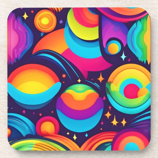 Lebendes kosmisches Kaleidoskop Getränkeuntersetzer (Vorderseite)